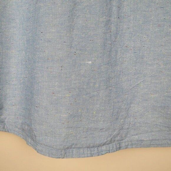 Columbia Size XL Short Sleeve Button Up Shirt Blue With Multicolor Threads - Picture 11 of 12